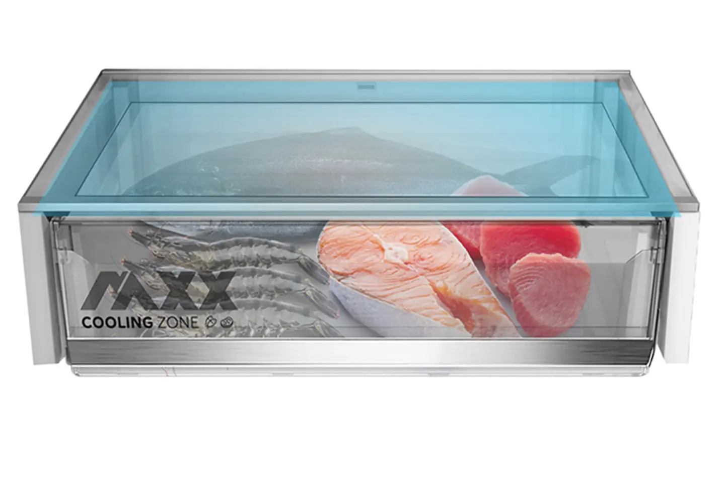 Zone de refroidissementUn endroit plus frais pour la viande et le poisson