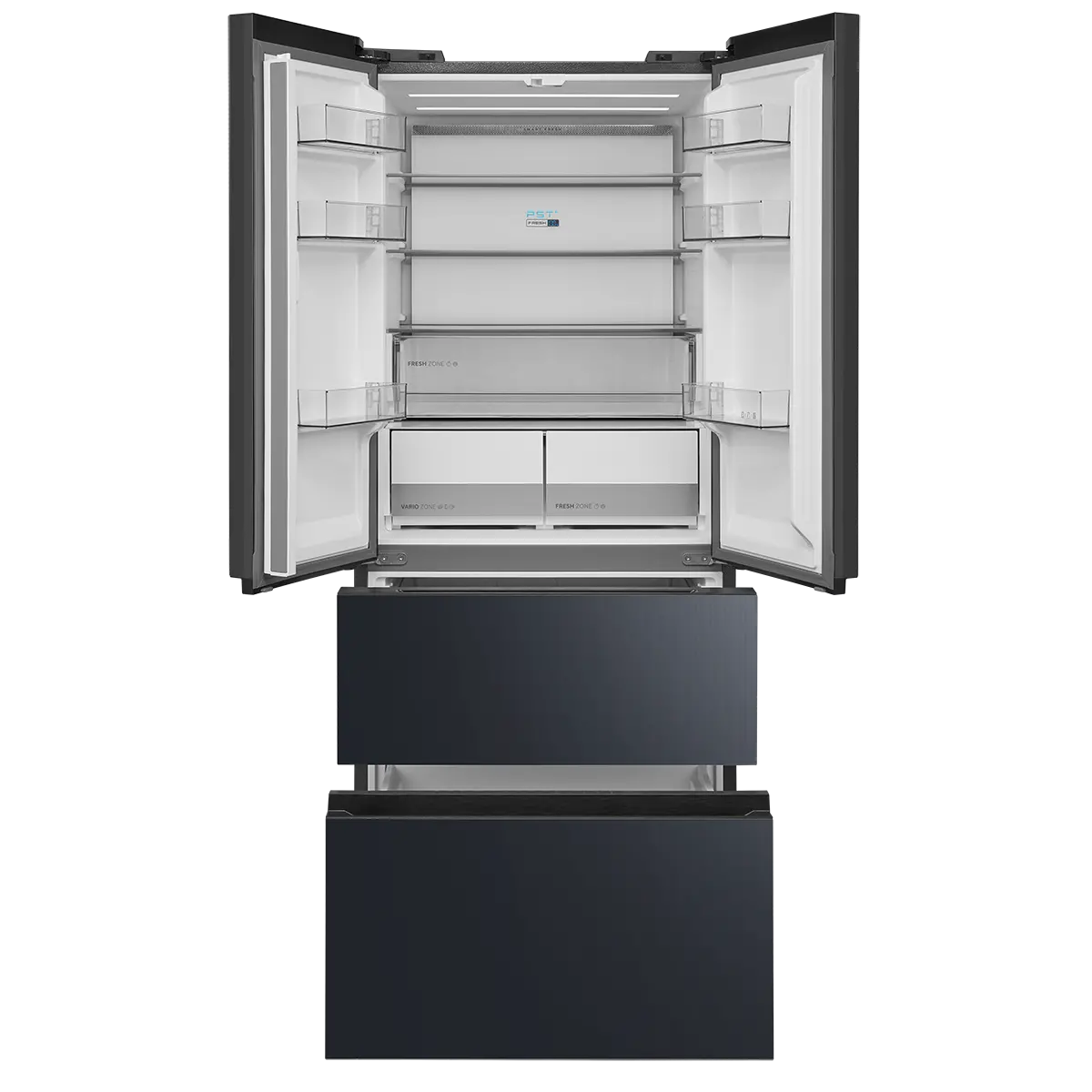 4-BCD446-Shadow-Grey-Vide-avec-congélateur-ouvert